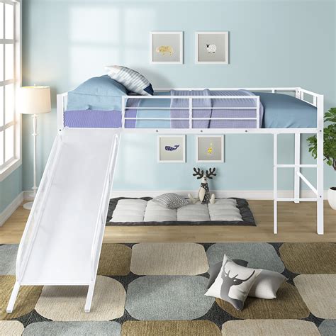 twin loft bed with slide|clearance loft bed with slide.